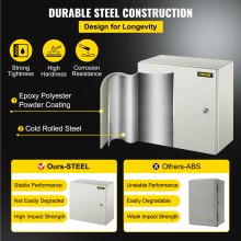 VEVOR NEMA Steel Enclosure, 16 x 16 x 8\'\' NEMA 4X Steel Electrical Box, IP66 Waterproof & Dustproof, Outdoor/Indoor Electrical Junction Box, with Mounting Plate