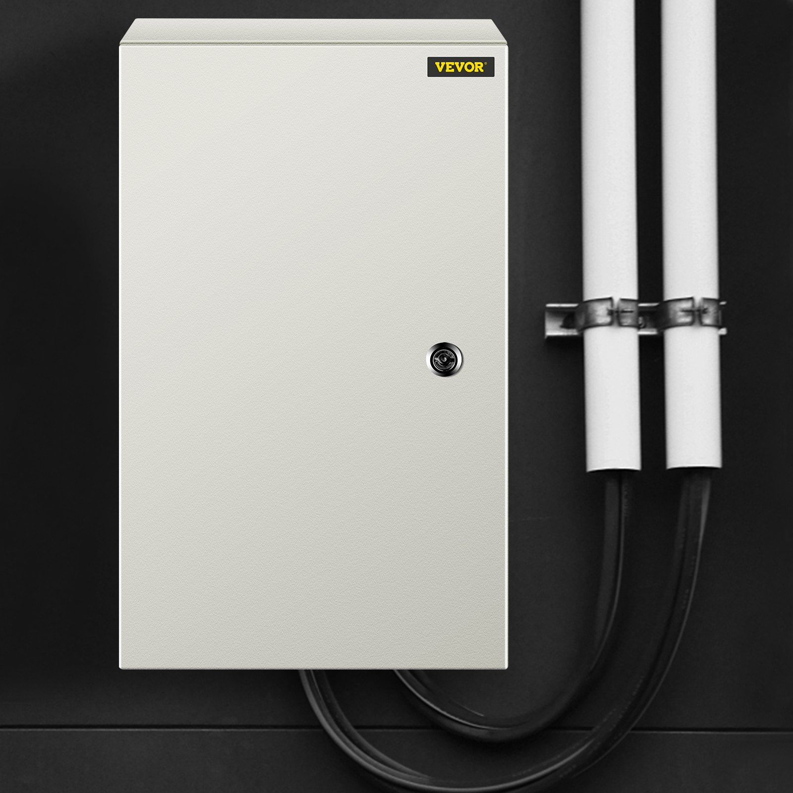 VEVOR NEMA Steel Enclosure, 20 x 12 x 10\'\' NEMA 4X Steel Electrical Box, IP66 Waterproof & Dustproof, Outdoor/Indoor Electrical Junction Box, with Mounting Plate