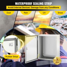 VEVOR NEMA Steel Enclosure, 20 x 16 x 10\'\' NEMA 4X Steel Electrical Box, IP66 Waterproof & Dustproof, Outdoor/Indoor Electrical Junction Box, with Mounting Plate