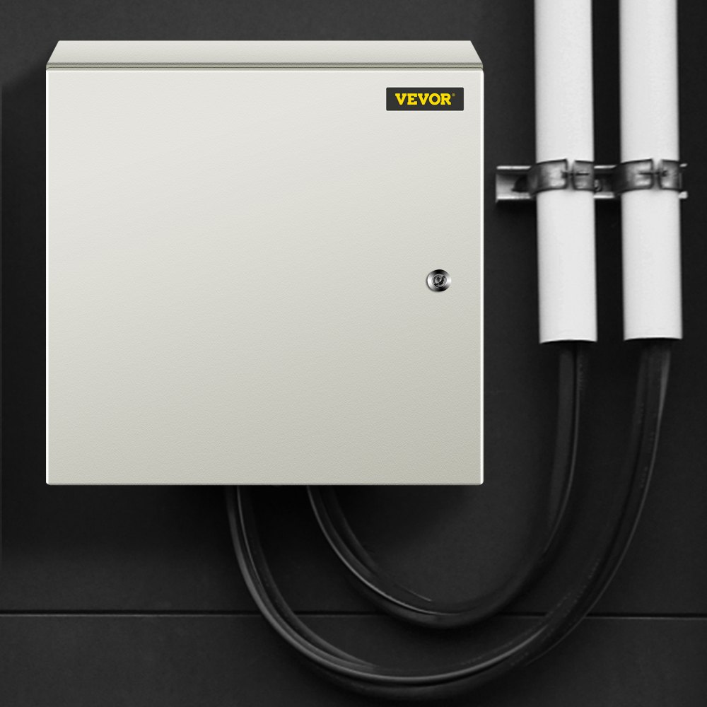 VEVOR NEMA Steel Enclosure, 50 x 50 x 15 cm NEMA 4X Steel Electrical Box, IP66 Waterproof & Dustproof, Outdoor/Indoor Electrical Junction Box, with Mounting Plate