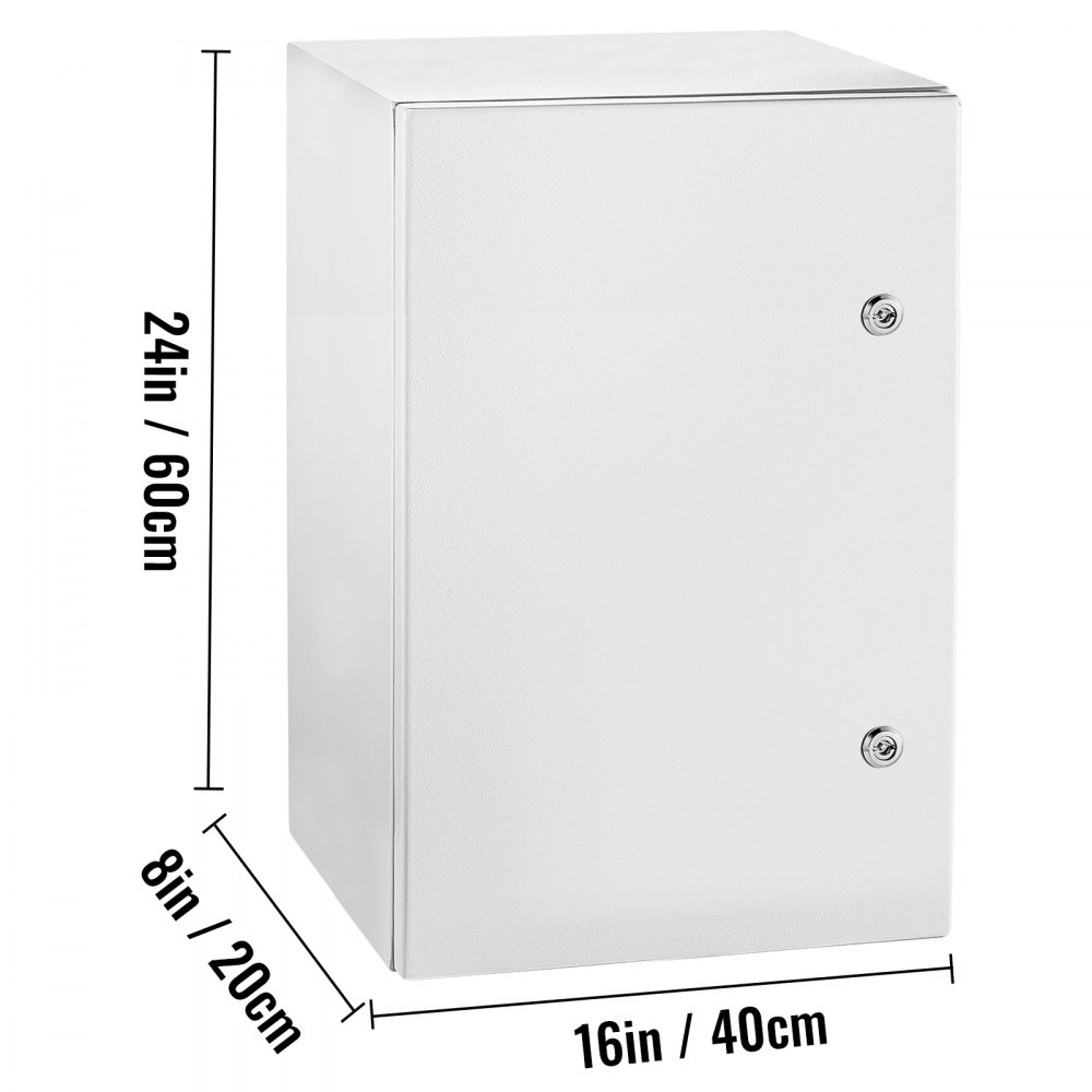 VEVOR Steel Electrical Box Electrical Enclosure Box 24x16x8'' Carbon Steel IP65