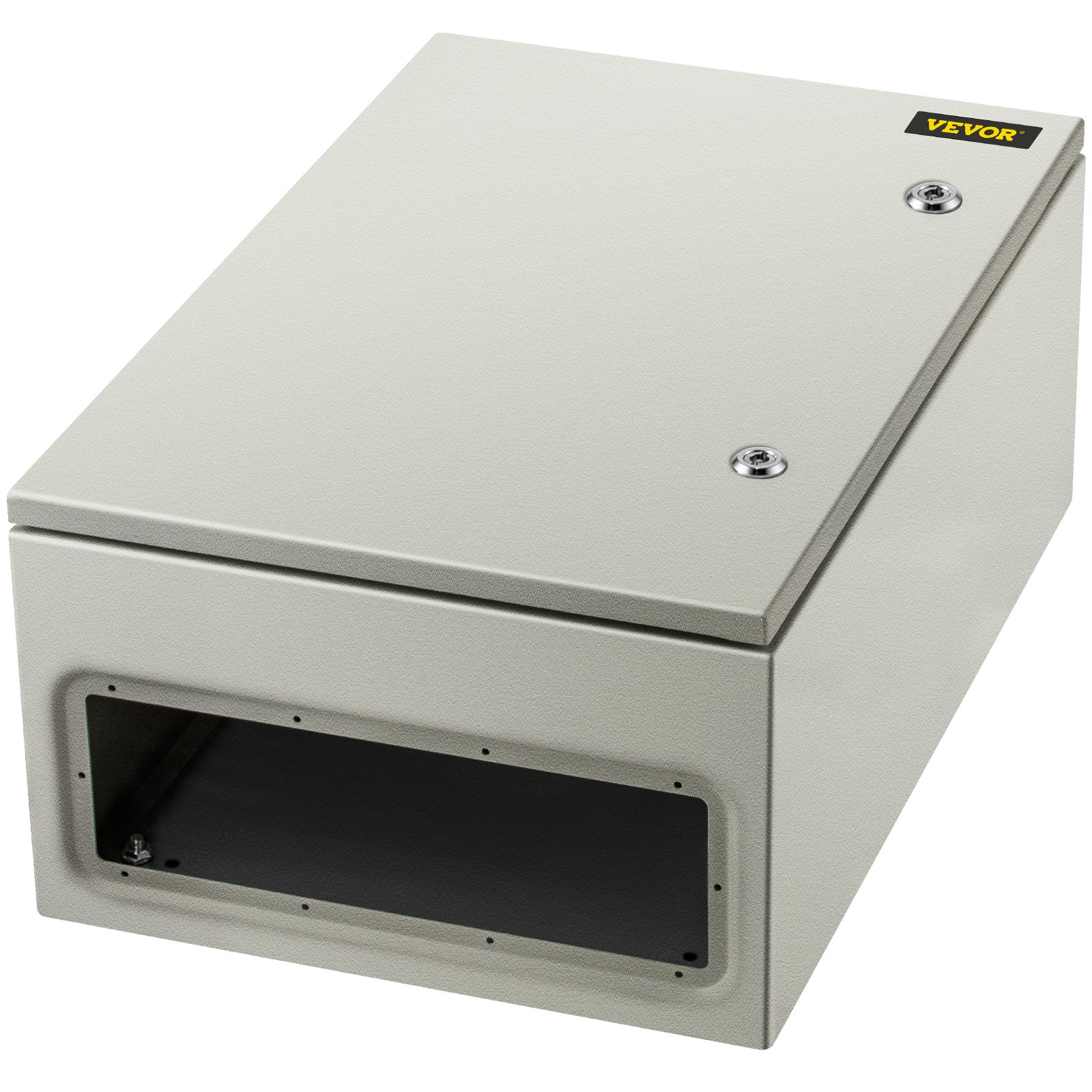 VEVOR NEMA Steel Enclosure, 24 x 16 x 10\'\' NEMA 4X Steel Electrical Box, IP66 Waterproof & Dustproof, Outdoor/Indoor Electrical Junction Box, with Mounting Plate
