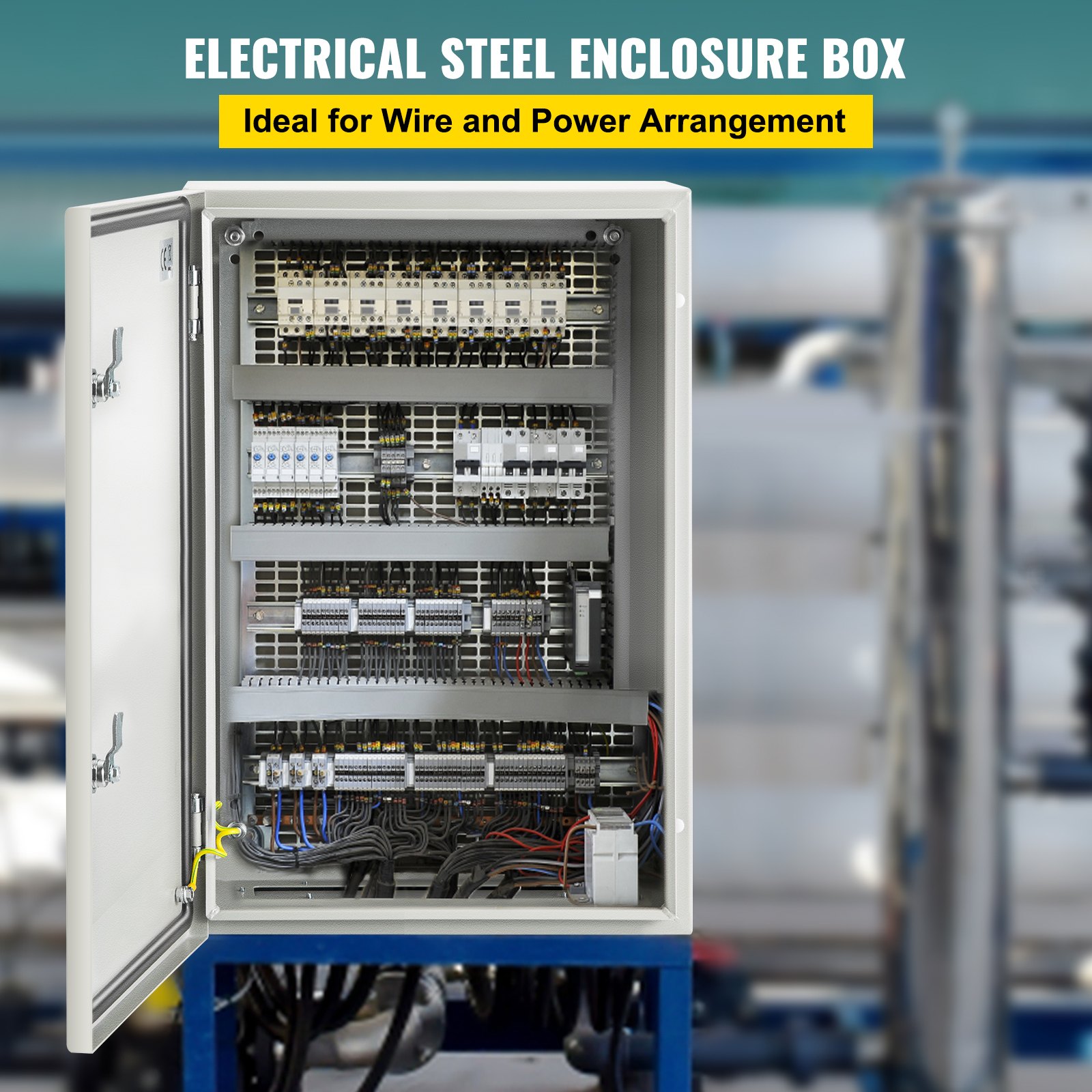 VEVOR NEMA Steel Enclosure,60 x 40 x 25 cm NEMA 4X Steel Electrical Box, IP66 Waterproof & Dustproof, Outdoor/Indoor Electrical Junction Box, with Mounting Plate