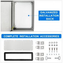 VEVOR Steel Electrical Box Electrical Enclosure Box 24x16x12'' Carbon Steel IP65