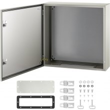 VEVOR Steel Electrical Box 24'' x 24'' x 8'' Electrical Enclosure Box, Carbon Steel Hinged Junction Box, IP65 Weatherproof Metal Box Wall-Mounted Electronic Equipment Enclosure Box with Mounting Plate