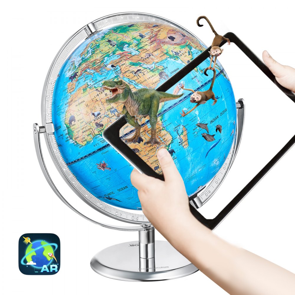 VEVOR Educational Globe for Kids 10 tommer/254 mm interaktiv AR World Globe APP