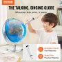 VEVOR Talking World Globe 9 tuumaa/228,6 mm:n interaktiivinen maapallo lapsille älykäs kynä