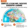 VEVOR Upplyst Världsglob med Stativ, 13 tum/330,2 mm, Pedagogisk Jordglob med Stabil Tungmetallbas HD-tryckt Karta och LED-Nattbelysning, 720° Roterande Glob för Barns Klassrumsinlärning (Kartspråk: Engelska)