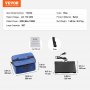 VEVOR Four portable, 110 V pour la maison/le bureau, mini micro-ondes personnel portable 80 W (max 100 W), boîte à déjeuner chauffante électrique 2 QT, compatible avec le verre, la céramique, le récipient en aluminium (bleu)