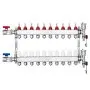 VEVOR 10-Branch Radiant Heat Manifold, 1/2" PEX Tubing Manifold, Stainless Steel PEX Manifold for Hydronic Radiant Floor Heating, Radiant Heat PEX Manifold Kit with 1/2" Adapters Included