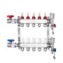 VEVOR 5-Branch Radiant Heat Manifold, 1/2" PEX Tubing Manifold, Stainless Steel PEX Manifold for Hydronic Radiant Floor Heating, Radiant Heat PEX Manifold Kit with 1/2" Adapters Included