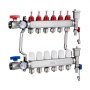 VEVOR 6-Branch Radiant Heat Manifold, 1/2" PEX Tubing Manifold, Stainless Steel PEX Manifold for Hydronic Radiant Floor Heating, Radiant Heat PEX Manifold Kit with 1/2" Adapters Included