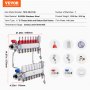 VEVOR 7-Branch Radiant Heat Manifold, 1/2" PEX Tubing Manifold, Stainless Steel PEX Manifold for Hydronic Radiant Floor Heating, Radiant Heat PEX Manifold Kit with 1/2" Adapters Included