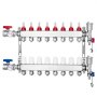 VEVOR 8-Branch Radiant Heat Manifold, 1/2" PEX Tubing Manifold, Stainless Steel PEX Manifold for Hydronic Radiant Floor Heating, Radiant Heat PEX Manifold Kit with 1/2" Adapters Included