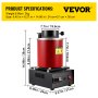 VEVOR Gold Melting Furnace, 1350W, 1150 ℃ Max Temperature, Digital Electric Melting Furnace, with 3 kg Ceramic Crucible, Ingot Die, and Gloves, for Processing of Gold, Silver, Copper, Aluminum