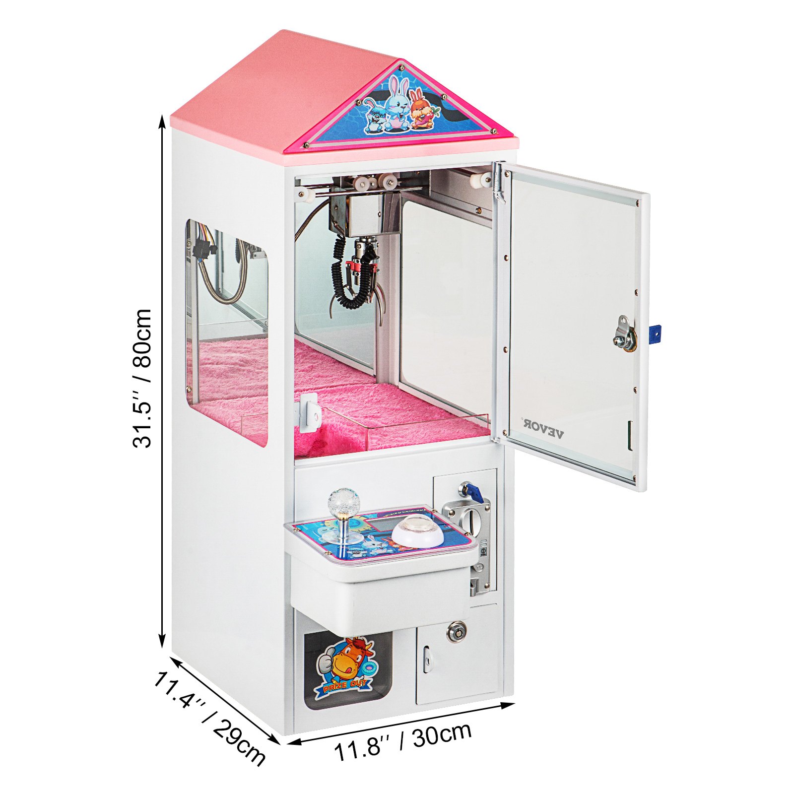 Vevor 110v Mini Claw Crane Machine Metal Case Bar Candy Toy Catcher Shake-proof