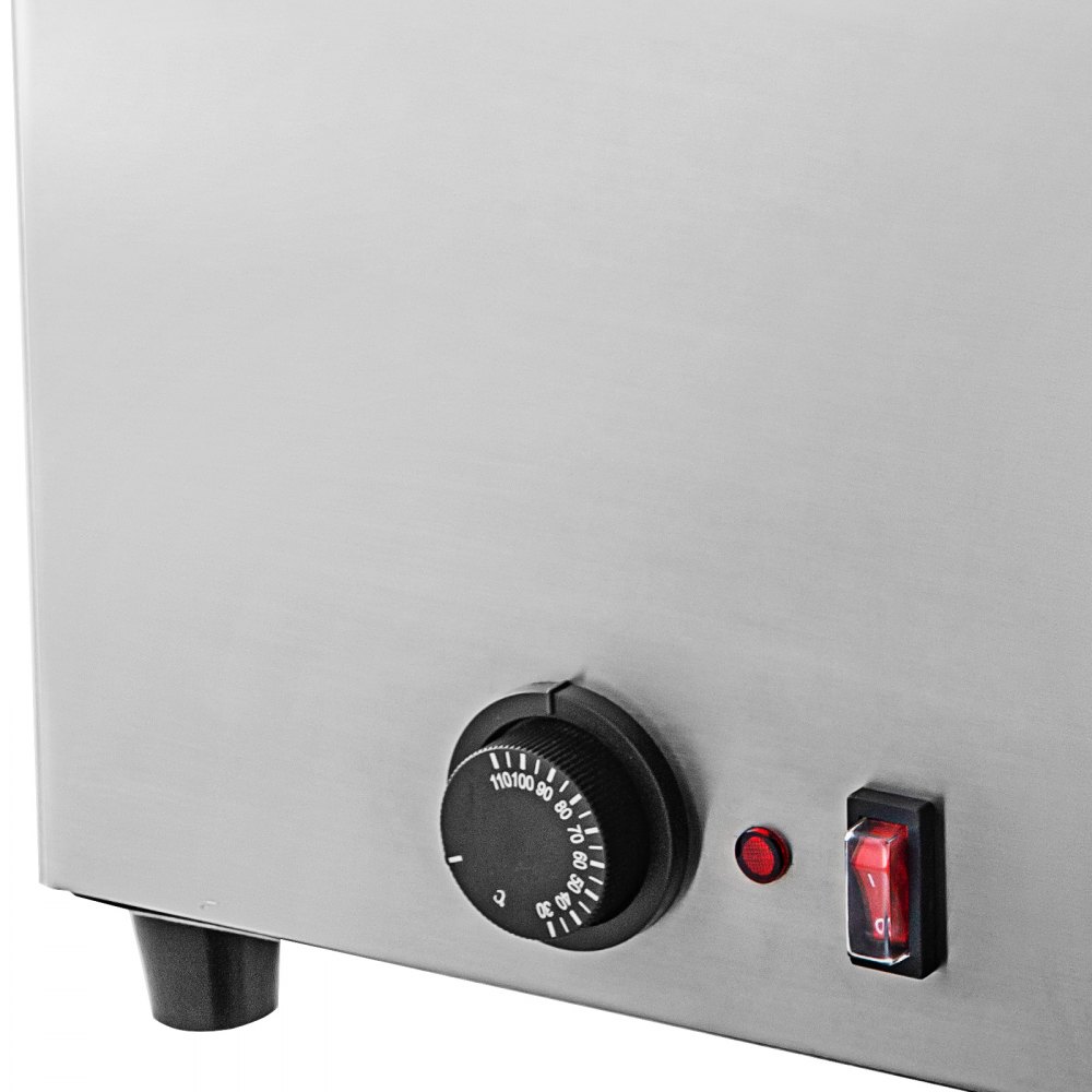 VEVOR Hot Fudge Warmer, Sauce Dressing Dispenser, Cheese Warmer 2 x 6 L