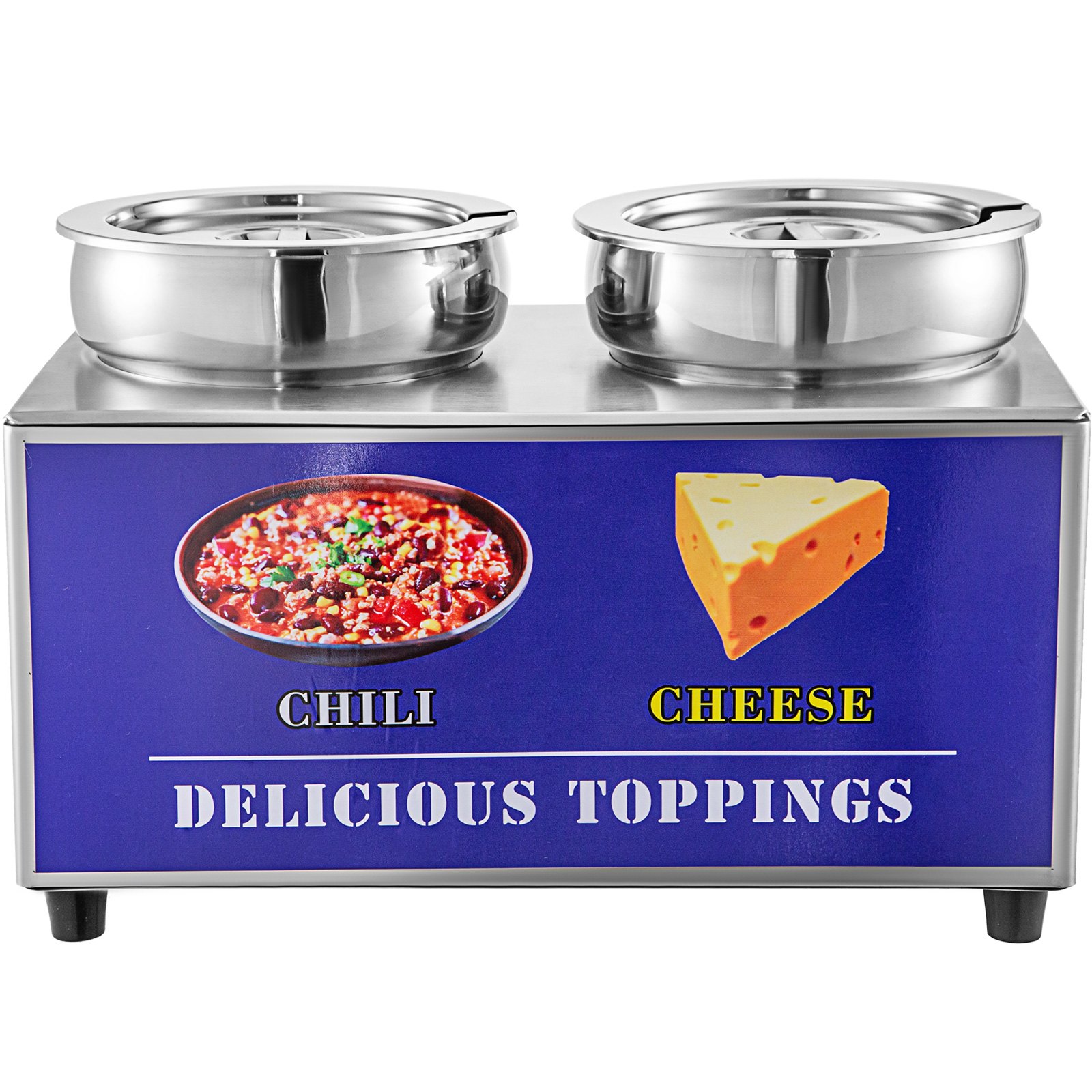 VEVOR Hot Fudge Warmer, Sauce Dressing Dispenser, Cheese Warmer 2 x 6 L