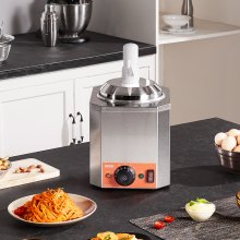 VEVOR Electric Cheese Dispenser with Pump, 2.3 Qt Commercial Hot Fudge Warmer, Plastic Pump Dispenser, 86-230℉ Temp Adjustable Nacho Cheese Sauce Warmer, for Hot Fudge Cheese Caramel