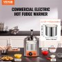 VEVOR Electric Cheese Dispenser with Pump, 2.3 Qt Commercial Hot Fudge Warmer, Stainless Steel Heated Pump Dispenser, 86-230℉ Temp Adjustable Nacho Cheese Sauce Warmer, for Hot Fudge Cheese Caramel