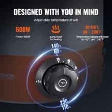 Dispensador de queso eléctrico VEVOR con bomba, calentador comercial de salsa de queso caliente de 2,3 cuartos de galón, dispensador de bomba de acero inoxidable, temperatura ajustable de 86 a 230 ℉, calentador de salsa de queso nacho, para salsa de queso caliente y caramelo