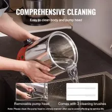 Dispensador de queso eléctrico VEVOR con bomba, calentador comercial de salsa de queso caliente de 2,3 cuartos de galón, dispensador de bomba de acero inoxidable, temperatura ajustable de 86 a 230 ℉, calentador de salsa de queso nacho, para salsa de queso caliente y caramelo