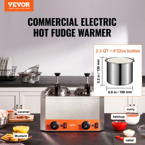 Electric Bottle Warmer with Bottle, 0.57 Qt Commercial Cheese Dispenser, Hot Fudge Warmer 86-185℉ Temp Adjustable, Plastic Bottle Nacho Cheese Sauce Warmer for Hot Fudge Cheese Caramel, Square | US