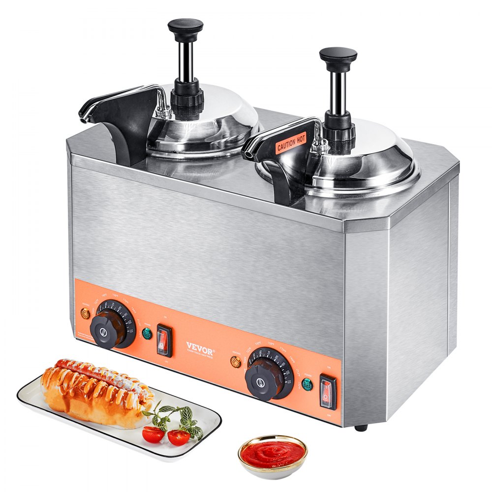 2.6 Quart Electric Cheese Dispenser with Pump 650W Nacho Cheese Sauce Hot  Fudge Caramel Warmer with Pump Stainless Steel Cheese Dispenser