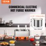 VEVOR Electric Cheese Dispenser with Pumps, 2.3x2 Qt Commercial Hot Fudge Warmer, Plastic Double Pumps Dispenser, 86-230℉ Temp Adjustable Nacho Cheese Sauce Warmer, for Hot Fudge Cheese Caramel