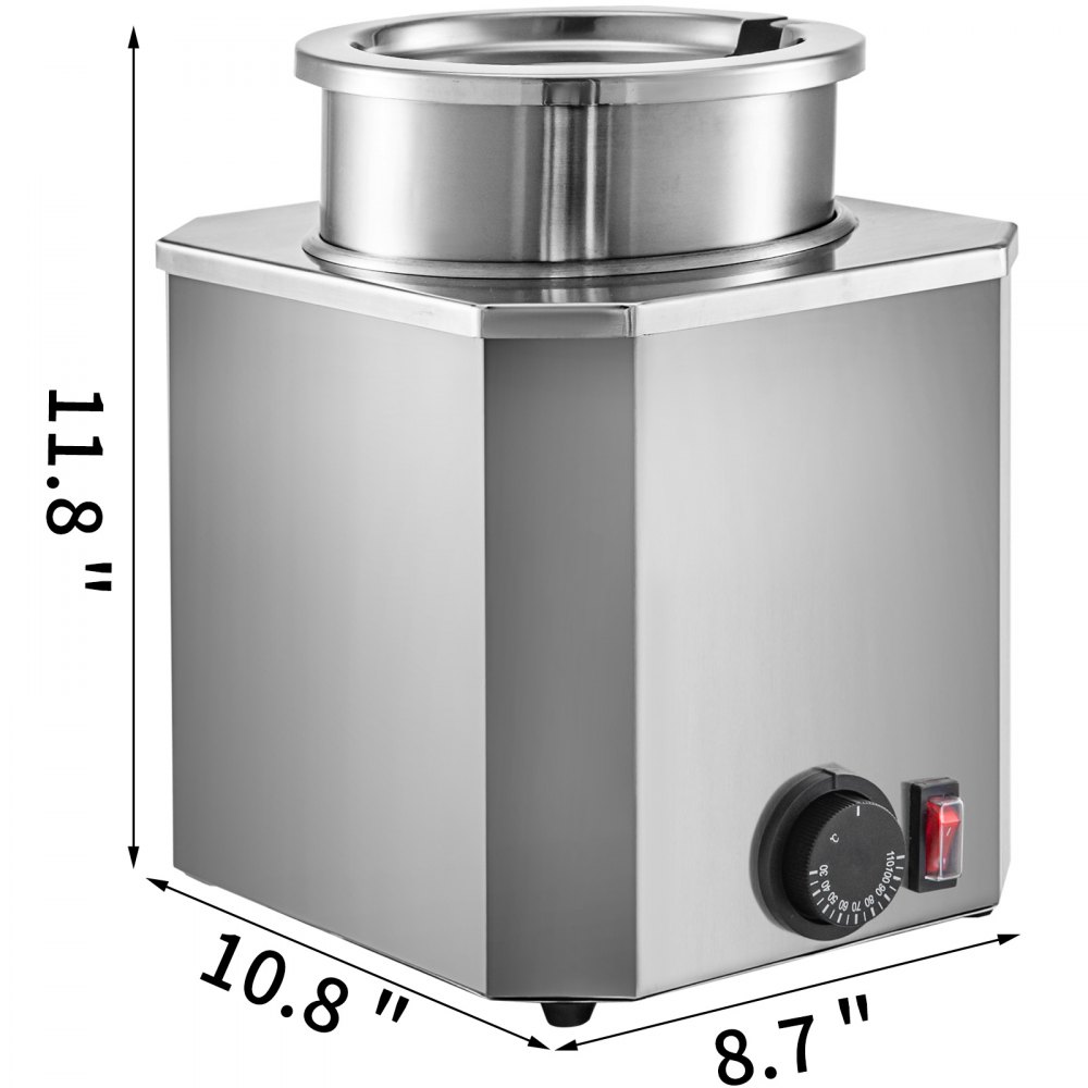 VEVOR Hot Fudge Warmer, Hot Fudge Dispenser, 3 Qt Cheese Warmer Dispenser, 650 W