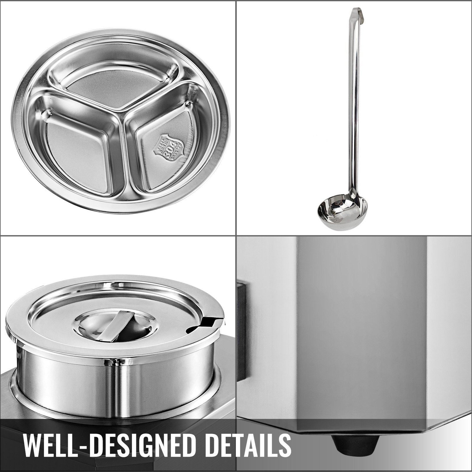 VEVOR Hot Fudge Warmer, Hot Fudge Dispenser, 3 Qt Cheese Warmer Dispenser, 650 W