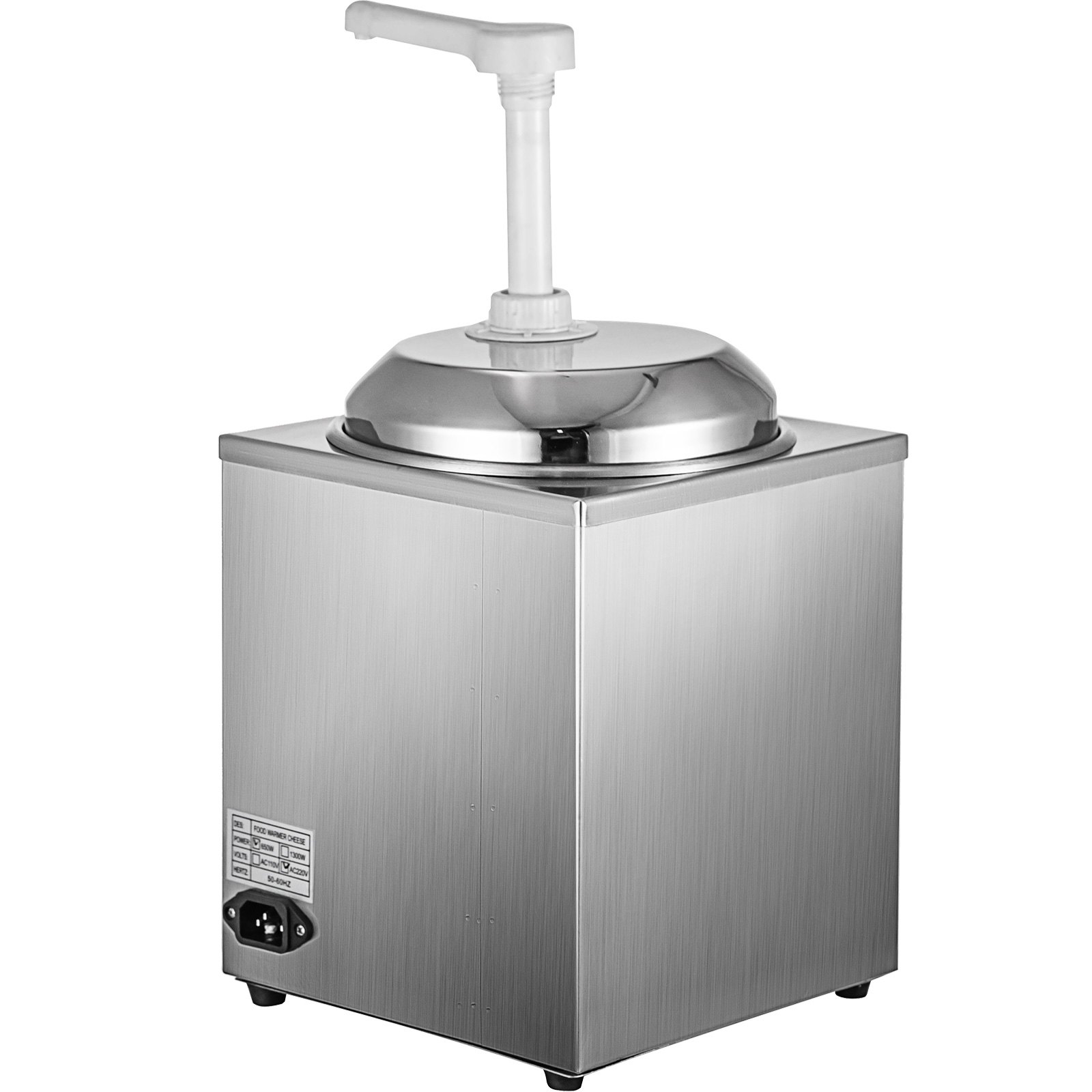 VEVOR Hot Fudge Warmer with Pump Hot Fudge Dispenser 2.2 Qt Hot Cheese Dispenser