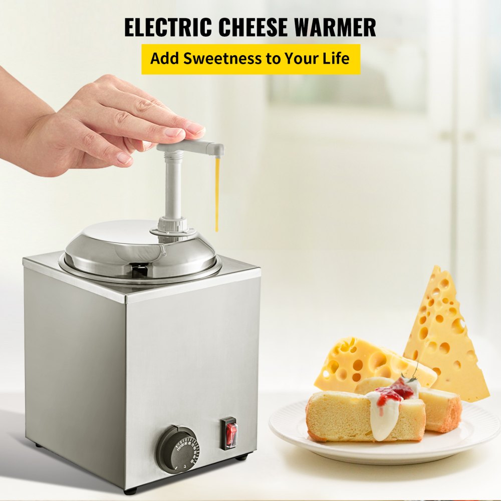 EasyRose Cheese Warmer with Pumb, 3.5 Qt Electric Cheese Dispenser Hot  Fudge Dispenser Commercial Sauce Warmer Condiment Dispenser for