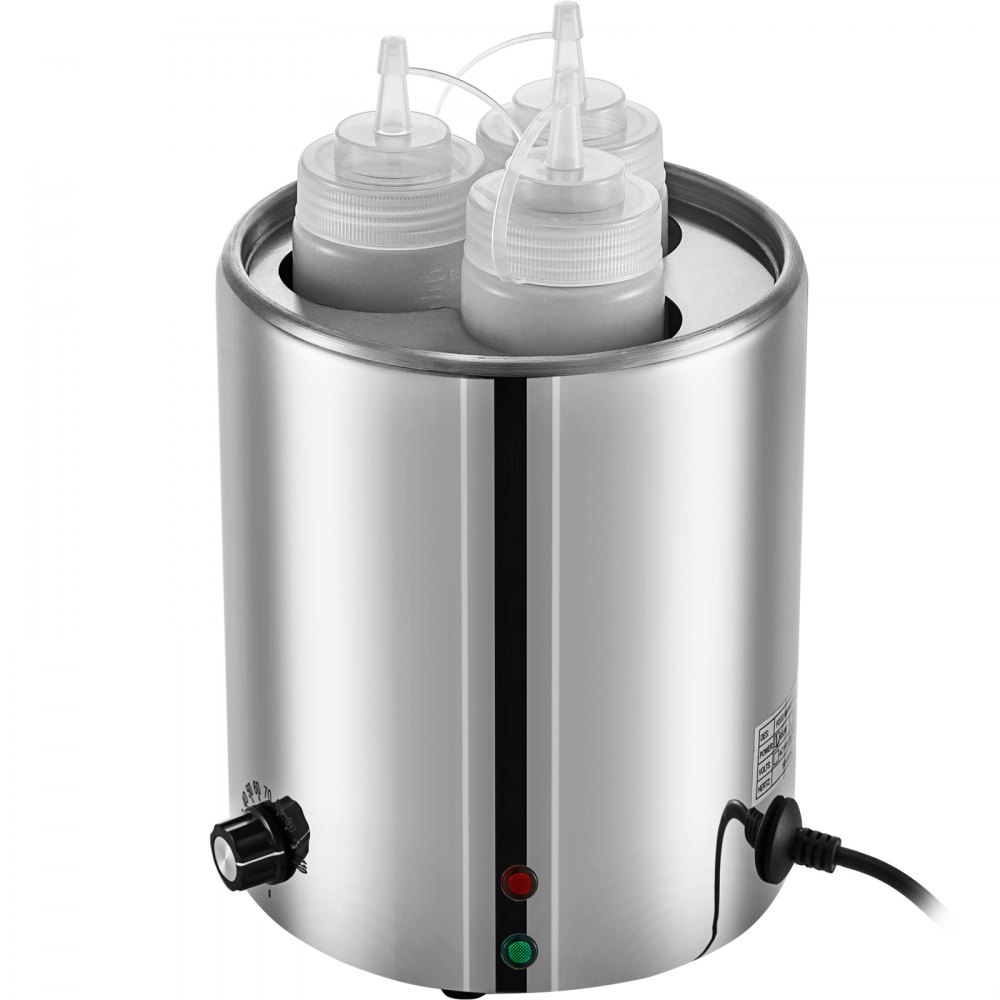 VEVOR Hot Fudge Warmer Hot Fudge Dispenser with Three 0.5 QT Squeeze Bottle 650W