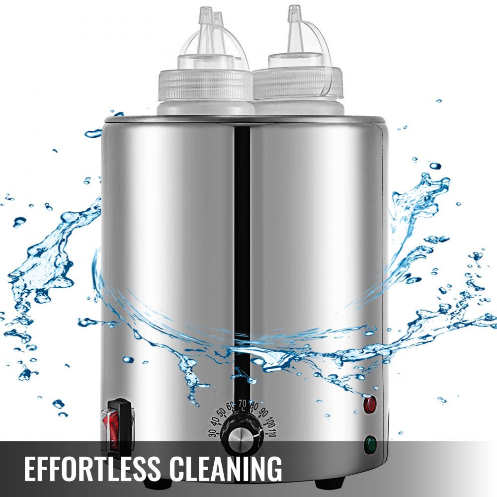 VEVOR Hot Fudge Warmer Hot Fudge Dispenser with Three 0.5 QT Squeeze Bottle 650W