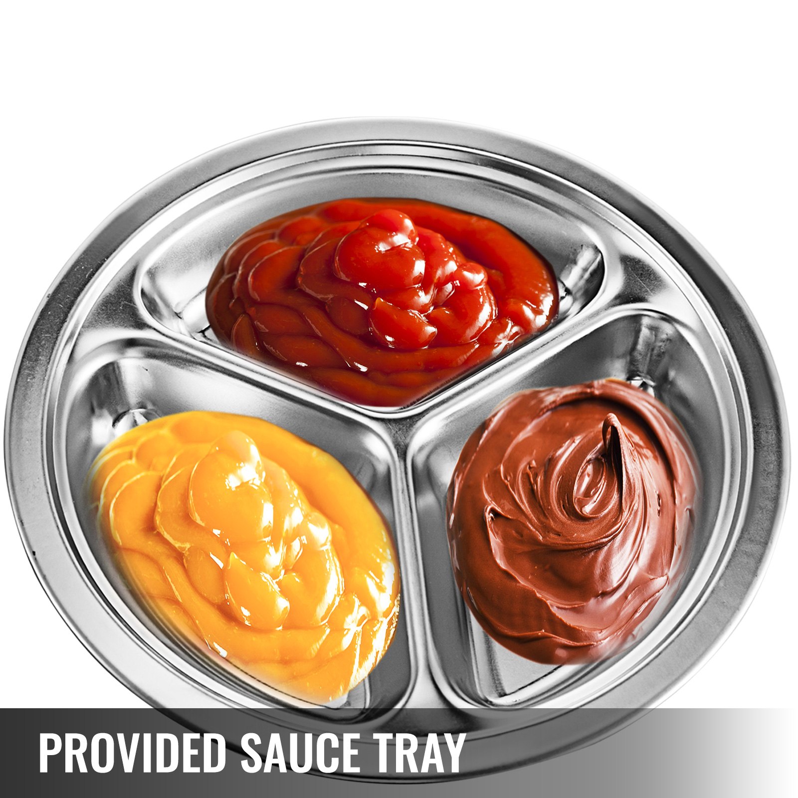 VEVOR Hot Fudge Warmer Hot Fudge Dispenser with Three 0.5 QT Squeeze Bottle 650W