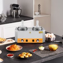2.4x2 L Electric Cheese Dispenser with Pump Commercial Hot Fudge Warmer 86℉-230℉