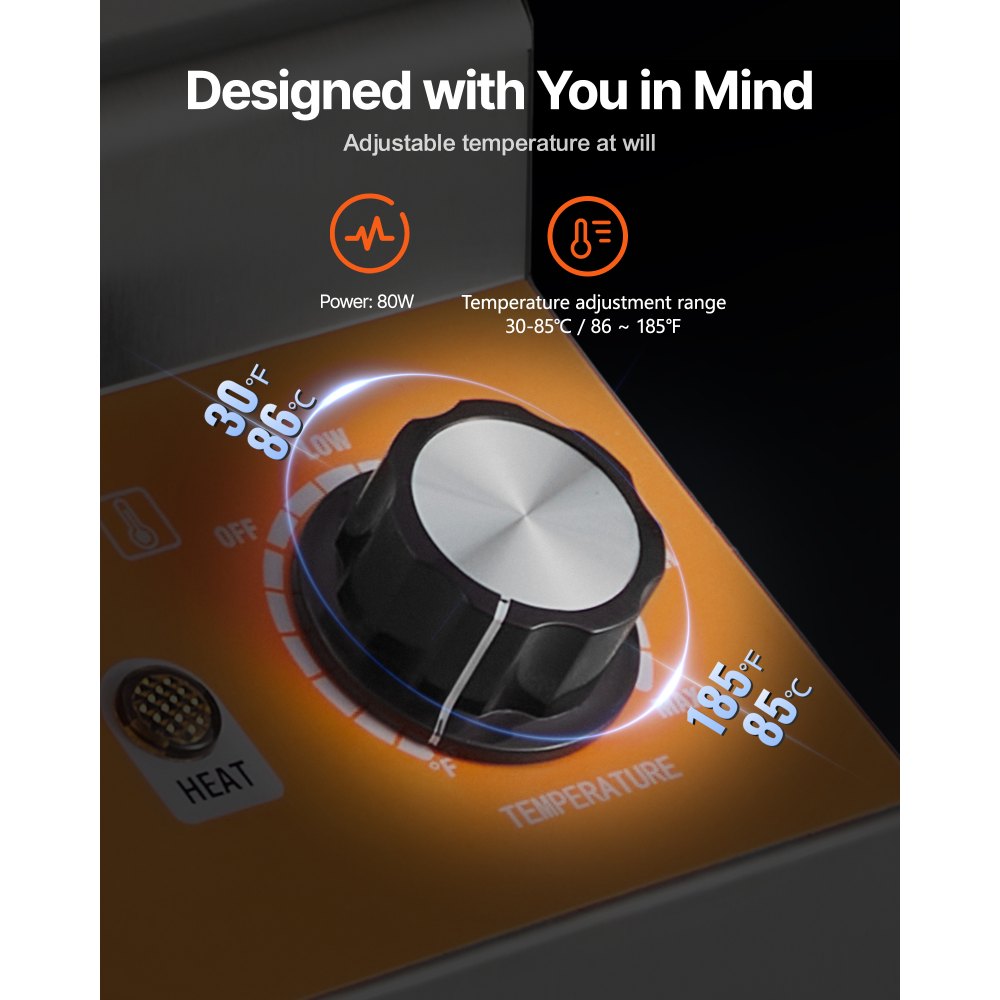 VEVOR Electric Bottle Warmer with Bottles, 0.8x2 LCommercial Cheese Dispenser, Hot Fudge Warmer 86-185℉ Temp Adjustable, Plastic Double Bottles Nacho Cheese Warmer, for Hot Fudge Cheese Caramel