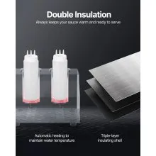 0.8x2 L Electric Bottle Warmer with Bottle Commercial Hot Fudge Warmer 86-185℉