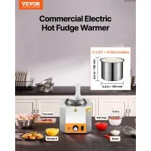 2.4L Electric Cheese Dispenser with Pump Commercial Hot Fudge Warmer 86℉-230℉