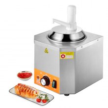 2.4L Electric Cheese Dispenser with Pump Commercial Hot Fudge Warmer 86℉-230℉