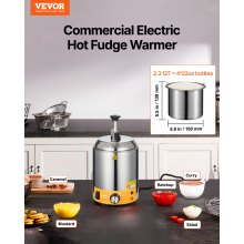 2.4L Electric Cheese Dispenser with Pump Commercial Hot Fudge Warmer 86℉-230℉