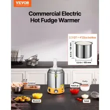 2.4L Electric Cheese Dispenser with Pump Commercial Hot Fudge Warmer 86℉-230℉