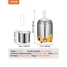 2.4L Electric Cheese Dispenser with Pump Commercial Hot Fudge Warmer 86℉-230℉