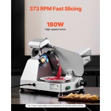 Meat Slicer 180W 10" Electric Deli Food Slicer for Frozen Meat Bread Cheese