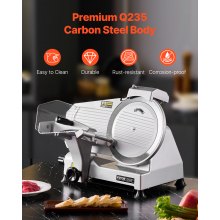 Meat Slicer 180W 10" Electric Deli Food Slicer for Frozen Meat Bread Cheese