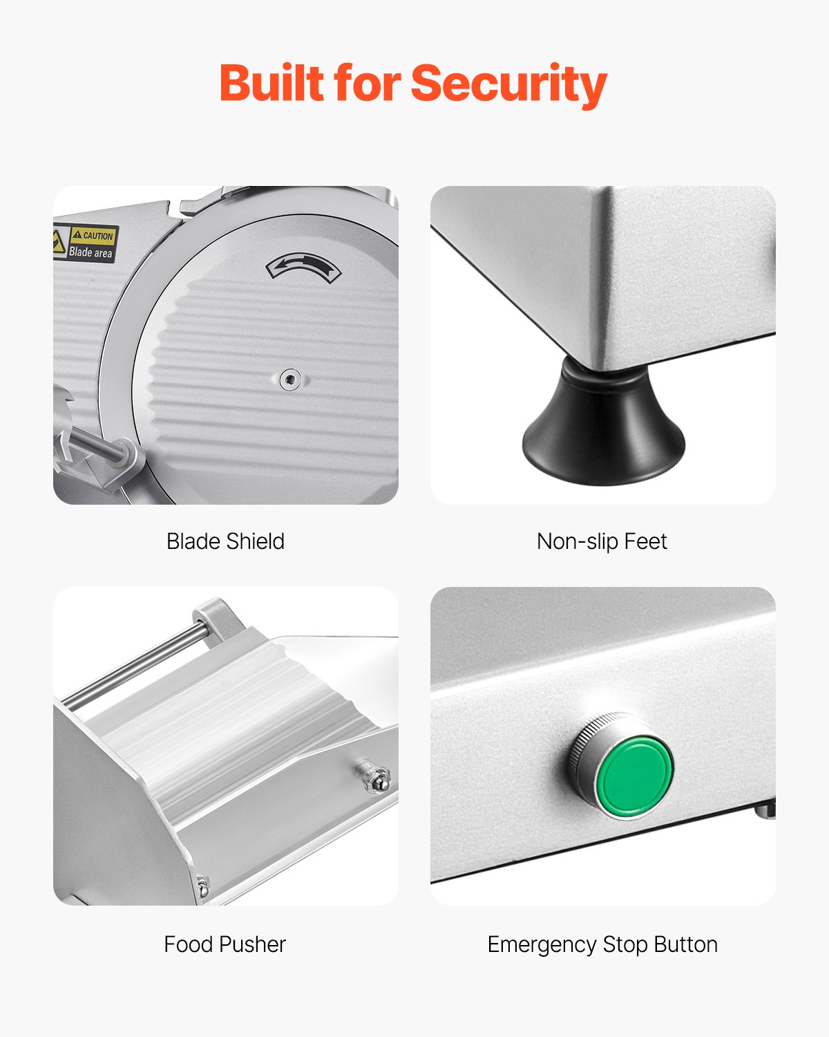 VEVOR Commercial Meat Slicer, 10 inch Electric Deli Food Slicer, 180W Meat Cutter with a Premium 65Mn Blade, 0-0.4 inch Adjustable Thickness, Food Slicer Machine for Meat Vegetables Hard Bread Cheese
