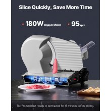 Meat Slicer 180W 8.7" Electric Deli Food Slicer for Frozen Meat Bread Cheese