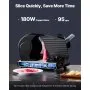VEVOR Meat Slicer, 7.5 inch Electric Deli Food Slicer, 180W Meat Cutter with two Premium SUS420 Blades, 0-0.6 inch Adjustable Thickness, Food Slicer Machine for Meat, Hard Bread and Cheese, Home Use