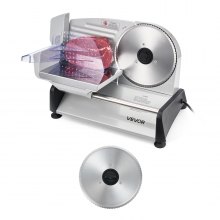 VEVOR Meat Slicer, 7.5 inch 200W Electric Deli Slicer Machine with  SUS420 Blade, 0-0.6 inch Adjustable Thickness, ETL Certified Home Food-Slicer for Meat, Ham, Baguett, Steak